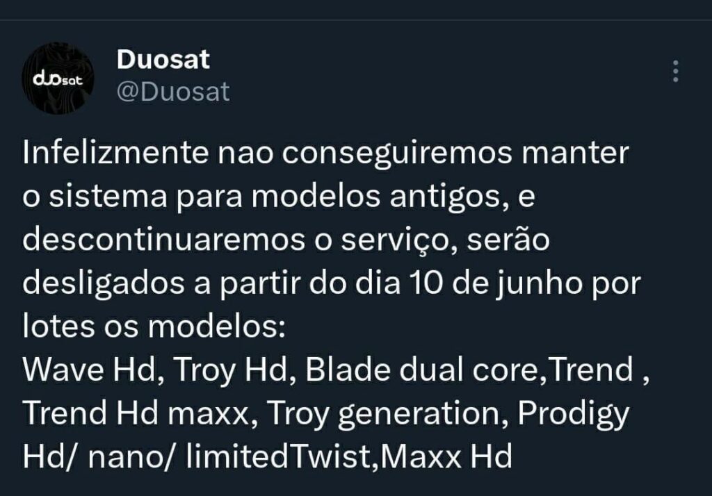 Comunicado Duosat